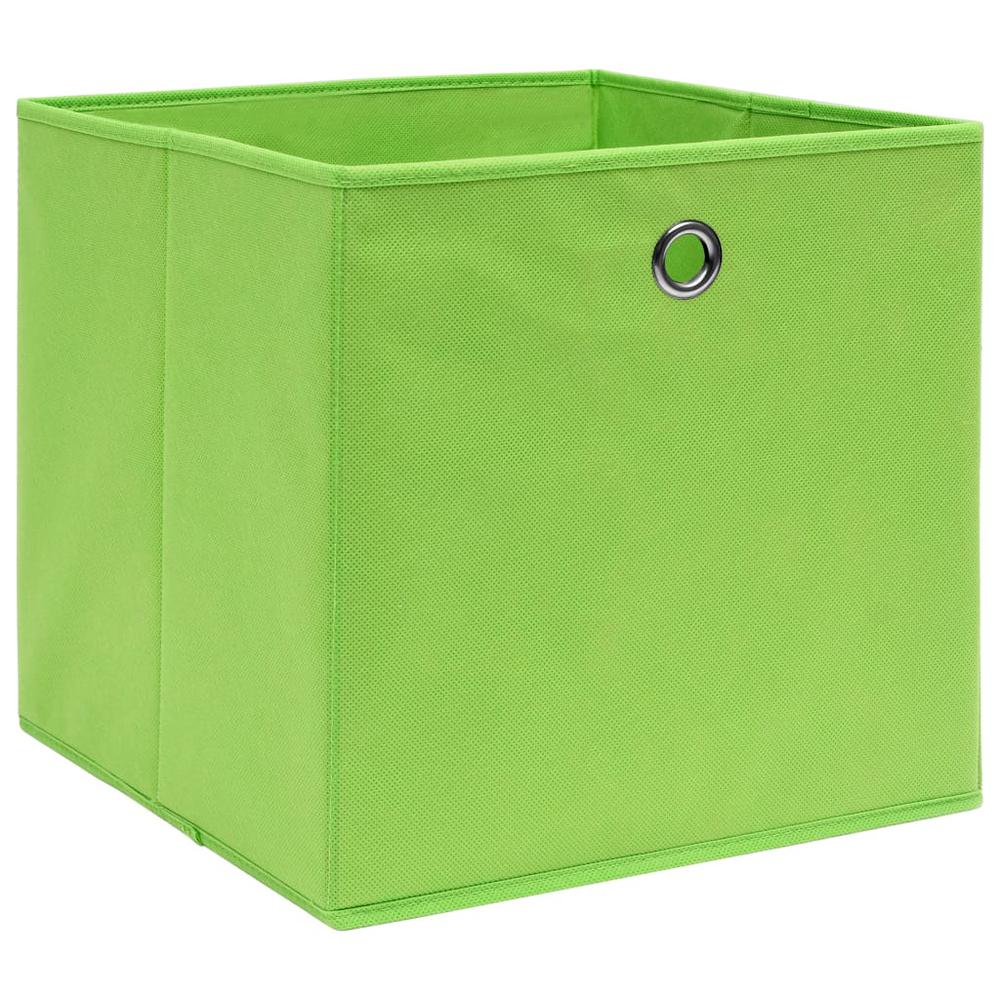 Storage Boxes 4 pcs Green 12.6"x12.6"x12.6" Fabric. Picture 1