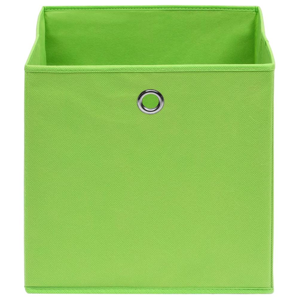 Storage Boxes 4 pcs Green 12.6"x12.6"x12.6" Fabric. Picture 2