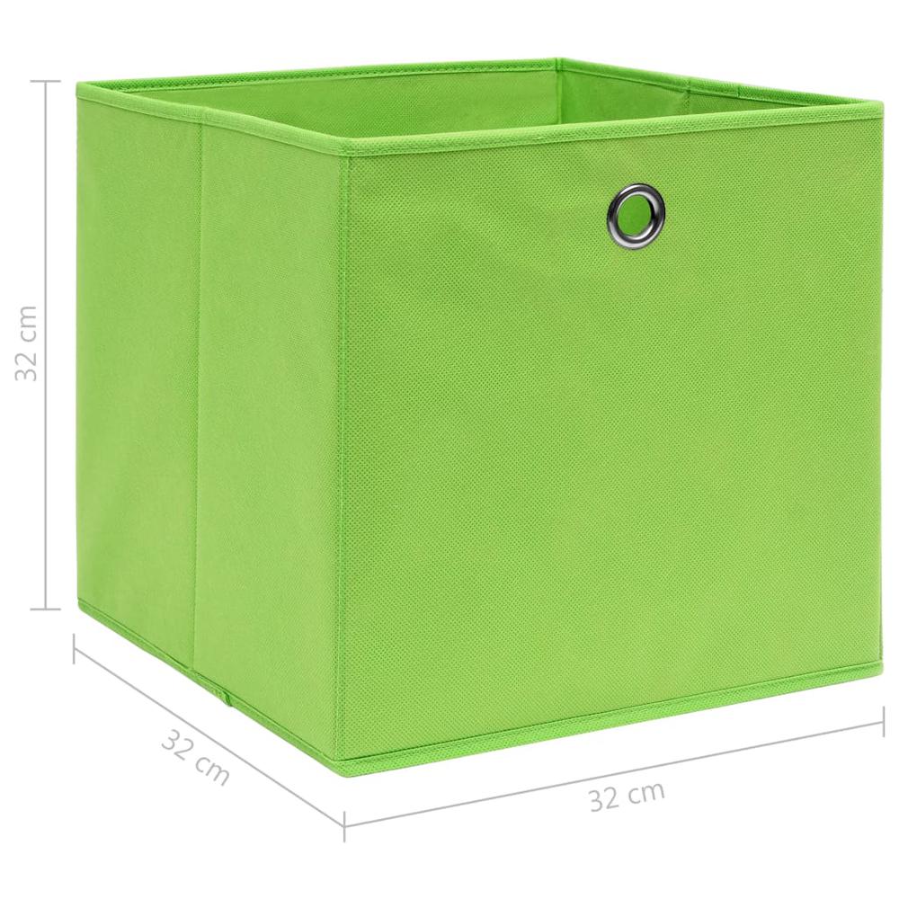 Storage Boxes 4 pcs Green 12.6"x12.6"x12.6" Fabric. Picture 4