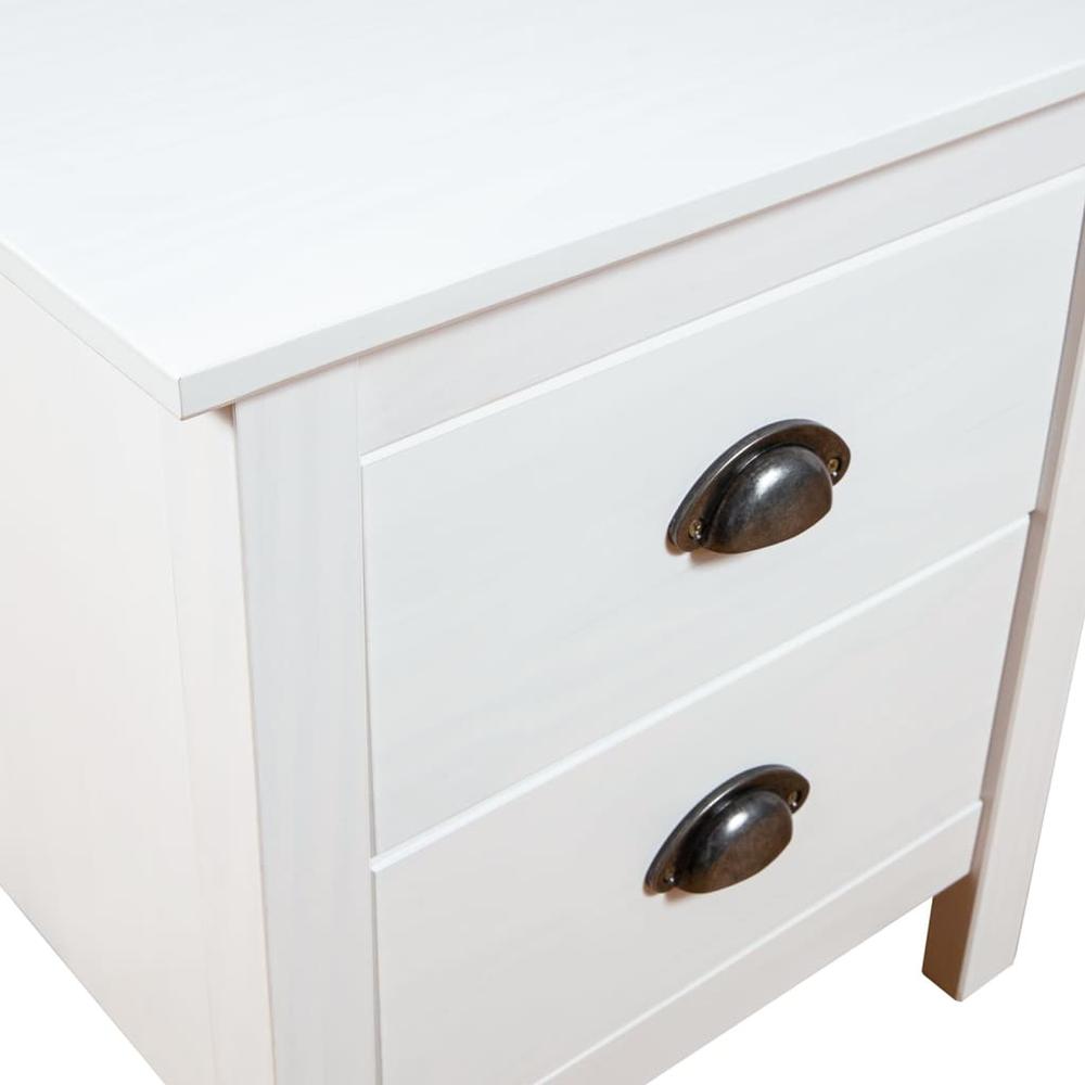 Bedside Cabinet Hill White 18.1"x13.8"x19.5" Solid Pine Wood. Picture 4