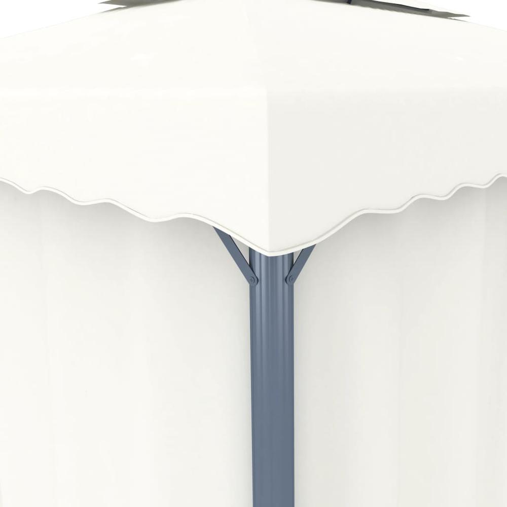 Gazebo with Curtain 9.8'x9.8' Cream White Aluminum. Picture 4