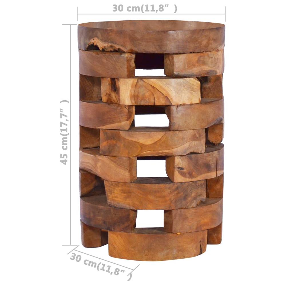 vidaXL Beside Cabinet 11.8"x11.8"x17.7" Solid Teak Wood, 288808. Picture 5