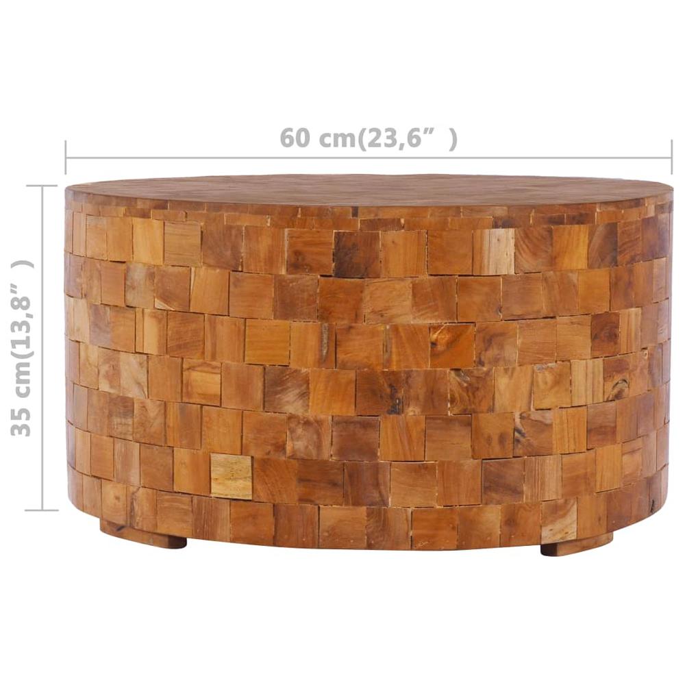 vidaXL Coffee Table 23.6"x23.6"x13.8" Solid Teak Wood, 288811. Picture 3
