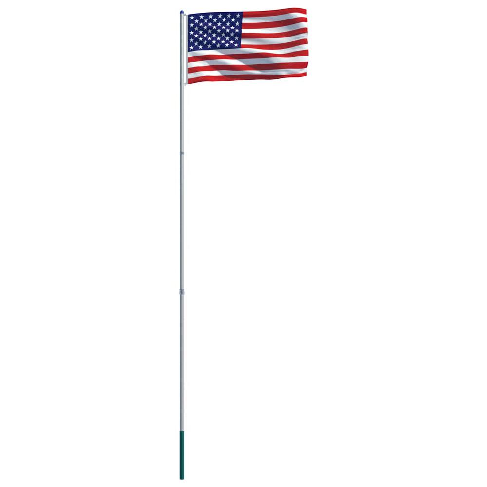 vidaXL US Flag and Pole Aluminum 236.2" 3354. Picture 2