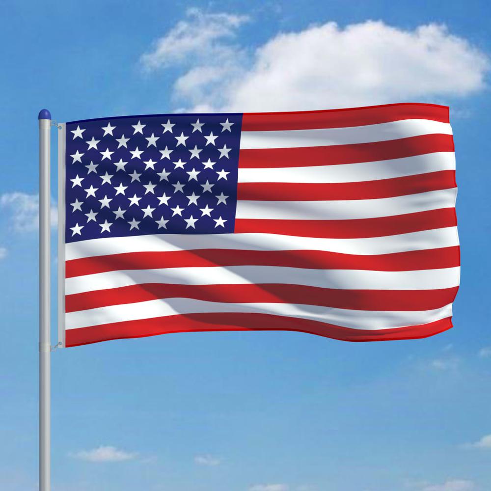vidaXL US Flag and Pole Aluminum 236.2" 3354. Picture 3