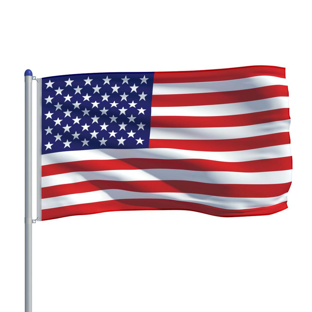 vidaXL US Flag and Pole Aluminum 236.2" 3354. Picture 4
