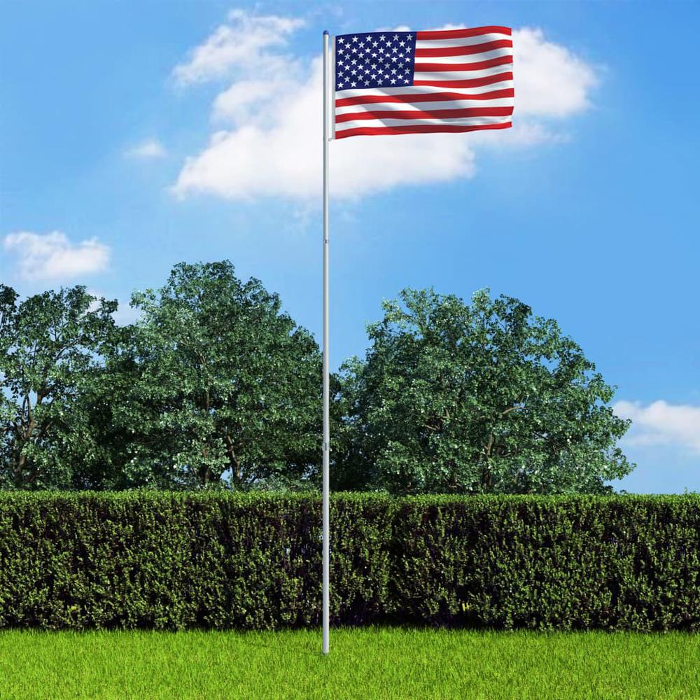 vidaXL US Flag and Pole Aluminum 236.2" 3354. Picture 1
