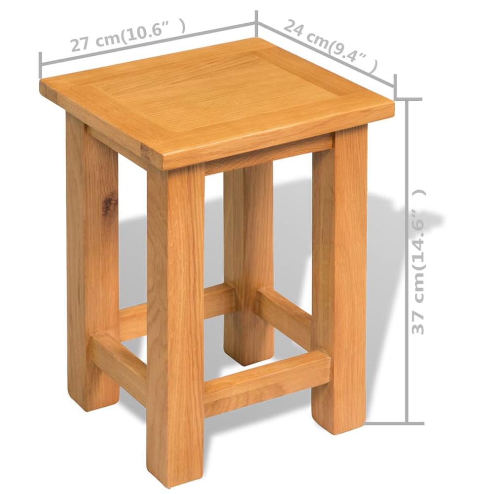 vidaXL End Tables 2 pcs 10.6"x9.5"x14.6" Solid Oak Wood. Picture 6