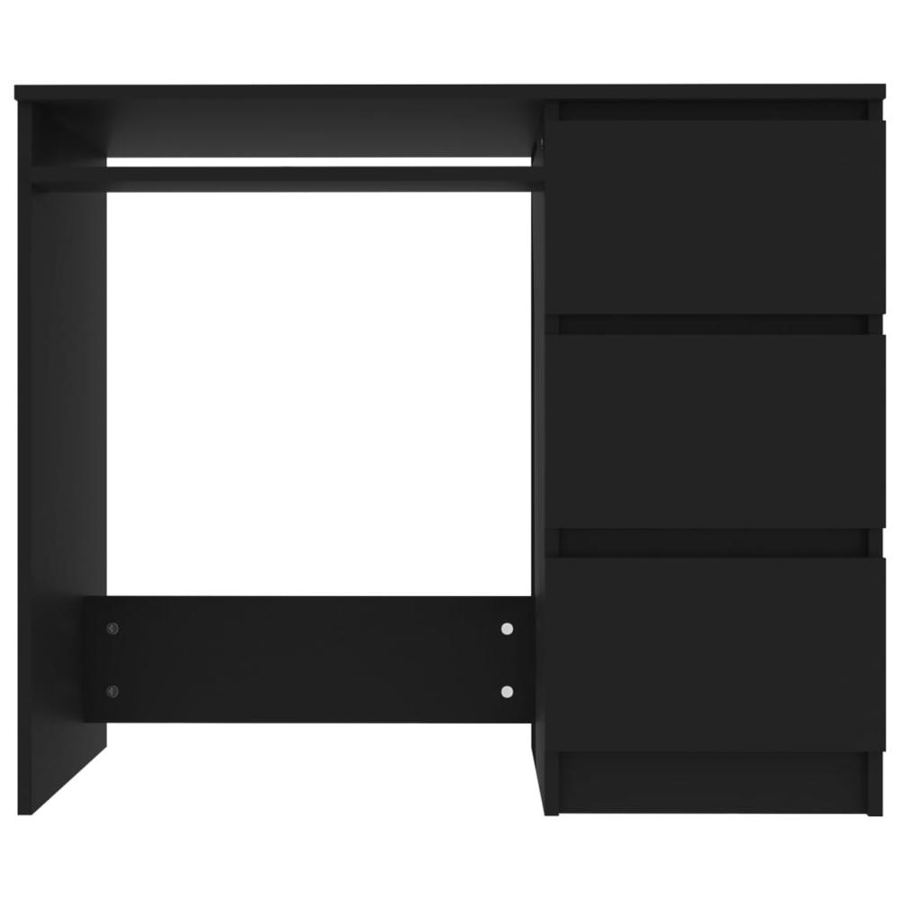 vidaXL Desk Black 35.4"x17.7"x29.9" Chipboard, 801374. Picture 4