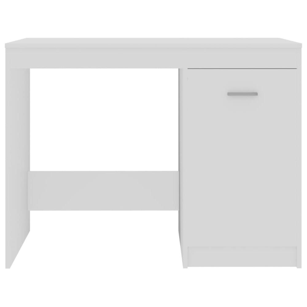 vidaXL Desk White 39.4"x19.7"x29.9" Chipboard, 801796. Picture 7