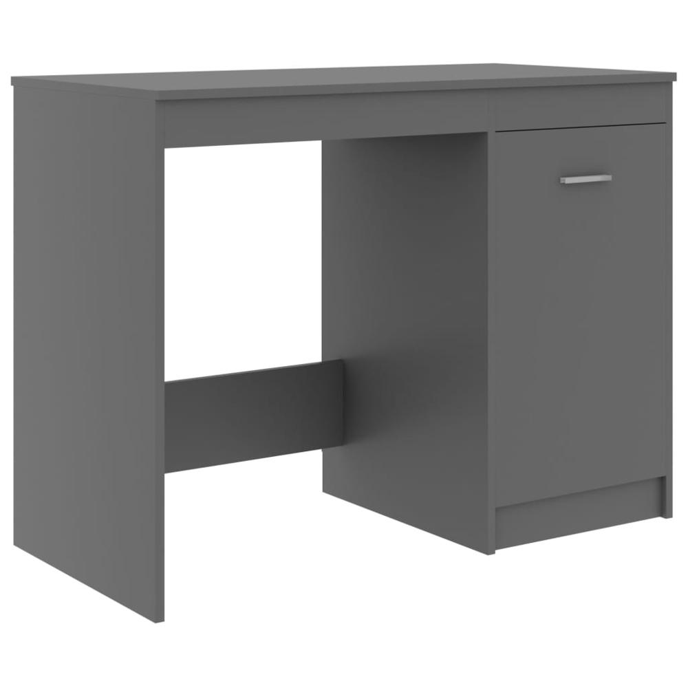 vidaXL Desk Gray 39.4"x19.7"x29.9" Chipboard, 801798. Picture 2