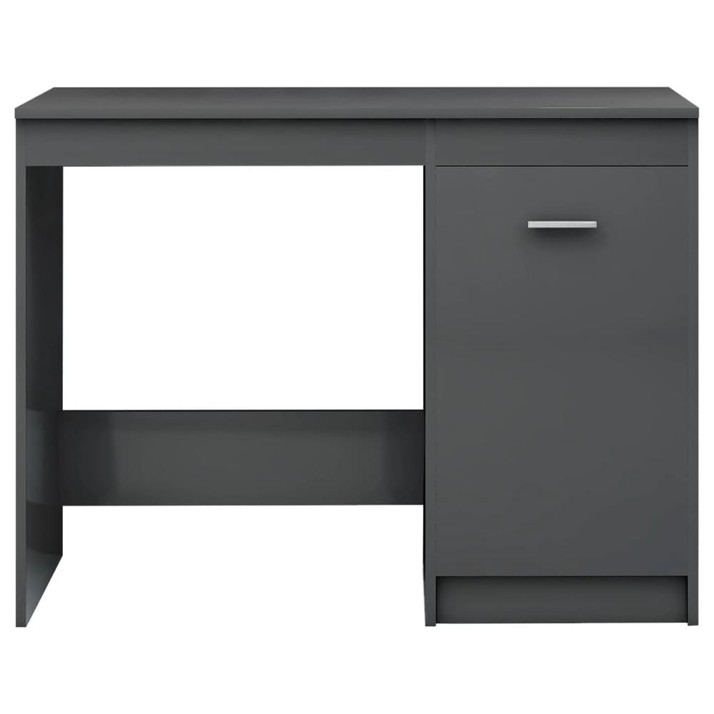vidaXL Desk High Gloss Gray 39.4"x19.7"x29.9" Chipboard 1804. Picture 5