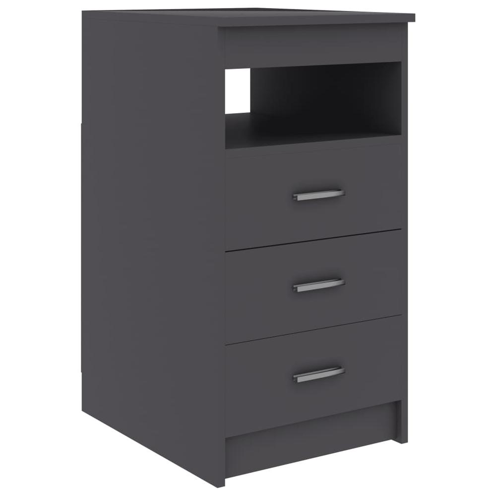 vidaXL Drawer Cabinet Gray 15.7"x19.7"x29.9" Chipboard, 801807. Picture 2