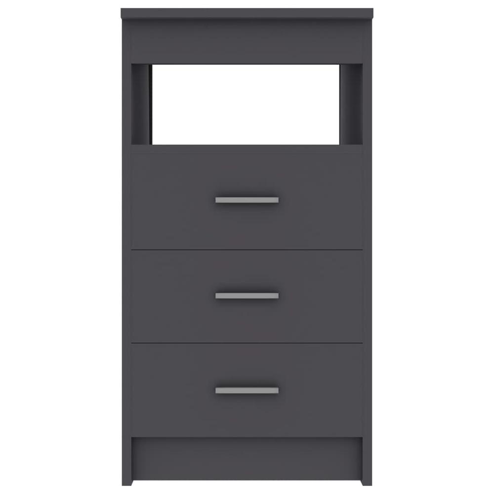 vidaXL Drawer Cabinet Gray 15.7"x19.7"x29.9" Chipboard, 801807. Picture 4