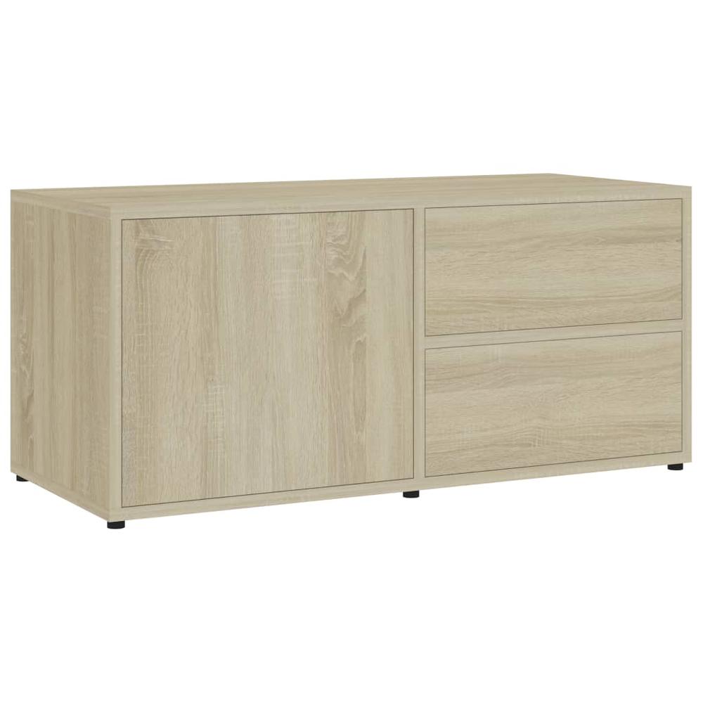 vidaXL TV Cabinet Sonoma Oak 31.5"x13.4"x14.1" Chipboard, 801853. Picture 2