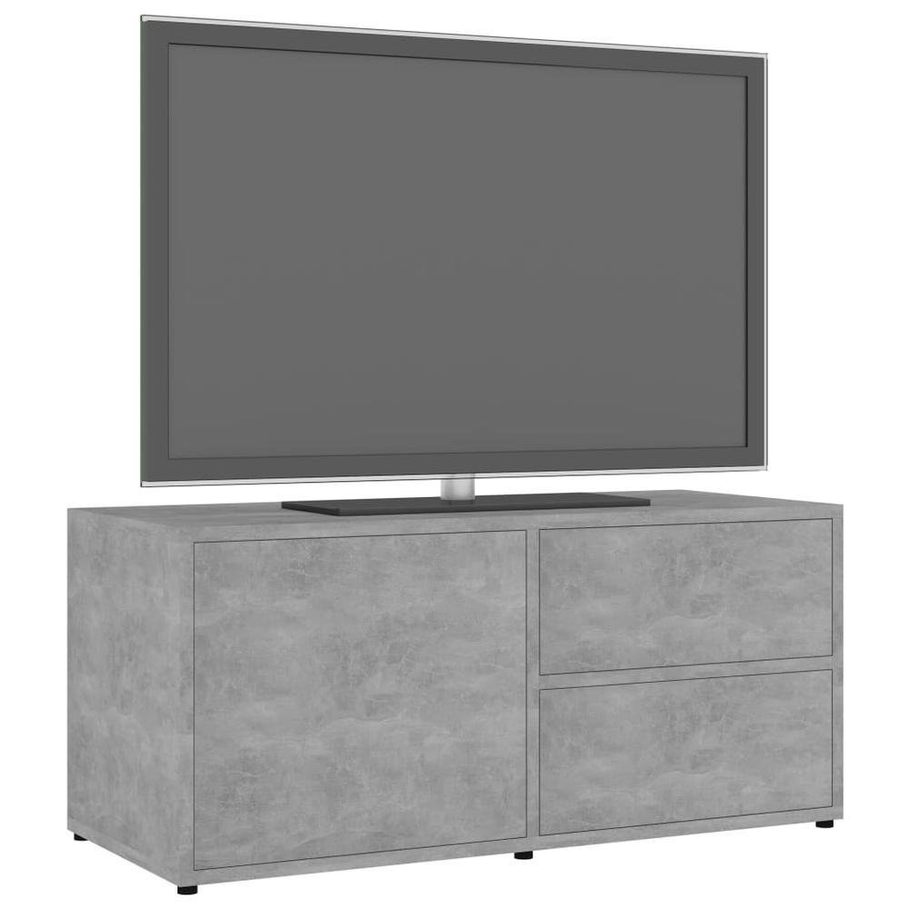 vidaXL TV Cabinet Concrete Gray 31.5"x13.4"x14.1" Chipboard, 801854. Picture 4