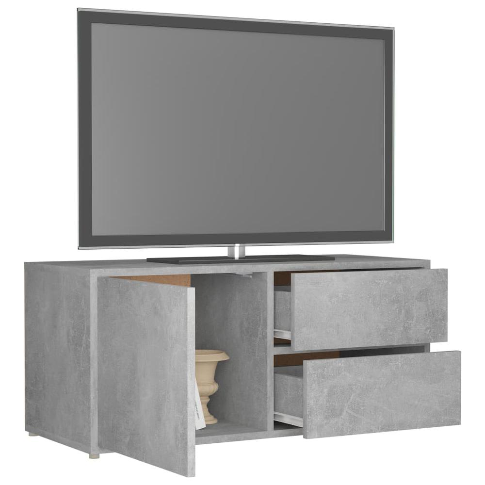vidaXL TV Cabinet Concrete Gray 31.5"x13.4"x14.1" Chipboard, 801854. Picture 5