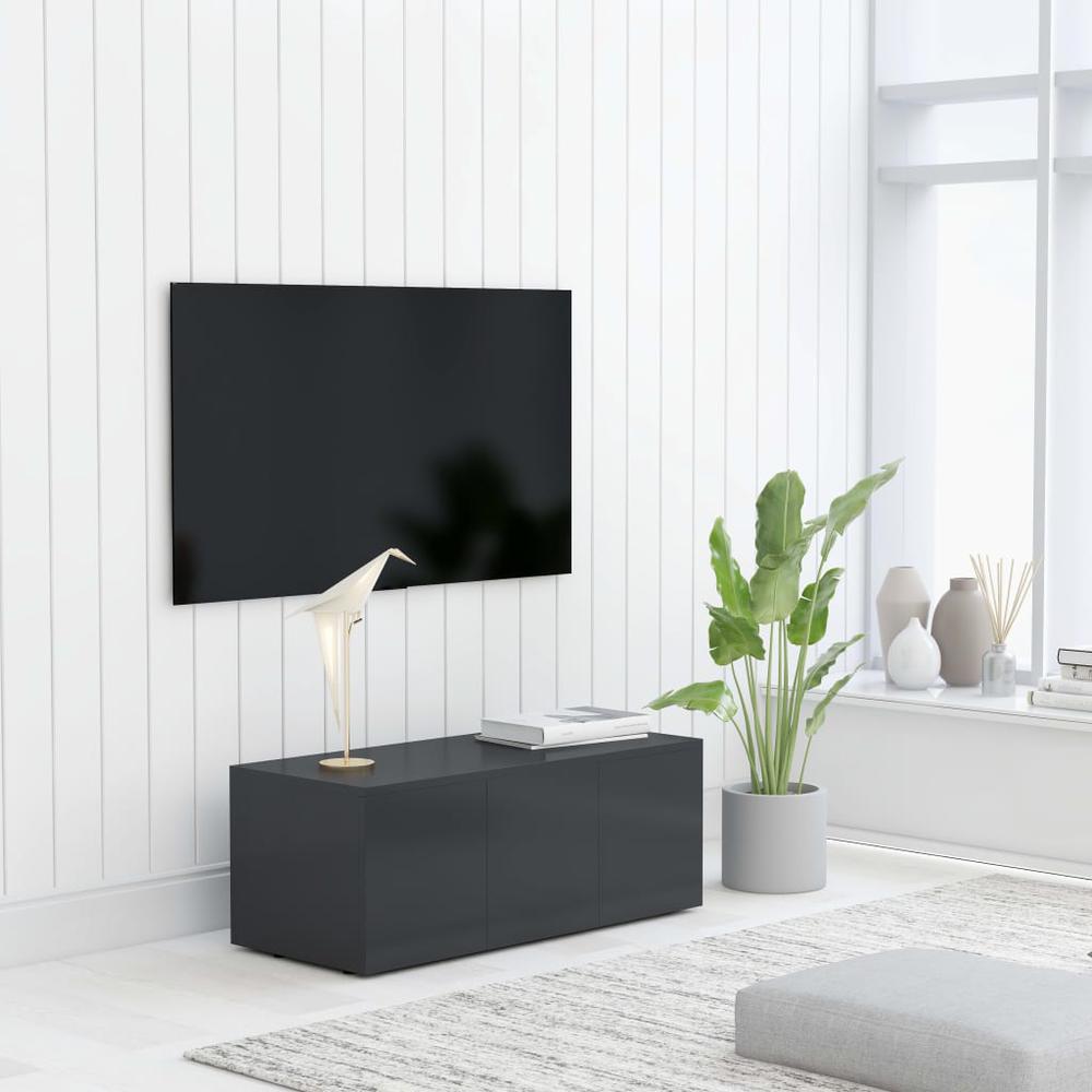 vidaXL TV Cabinet Gray 31.5"x13.4"x11.8" Chipboard, 801861. The main picture.
