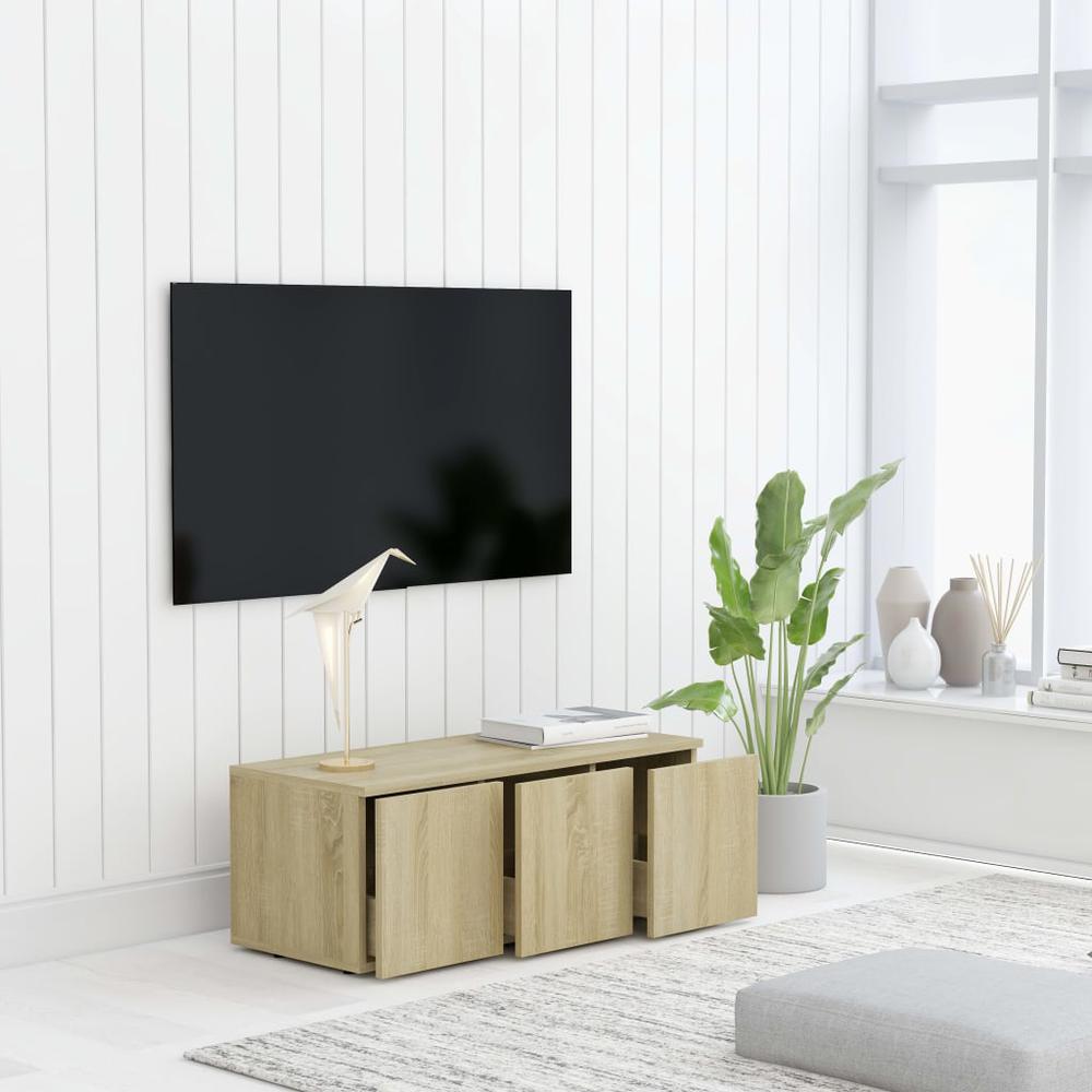 vidaXL TV Cabinet Sonoma Oak 31.5"x13.4"x11.8" Chipboard, 801862. Picture 4