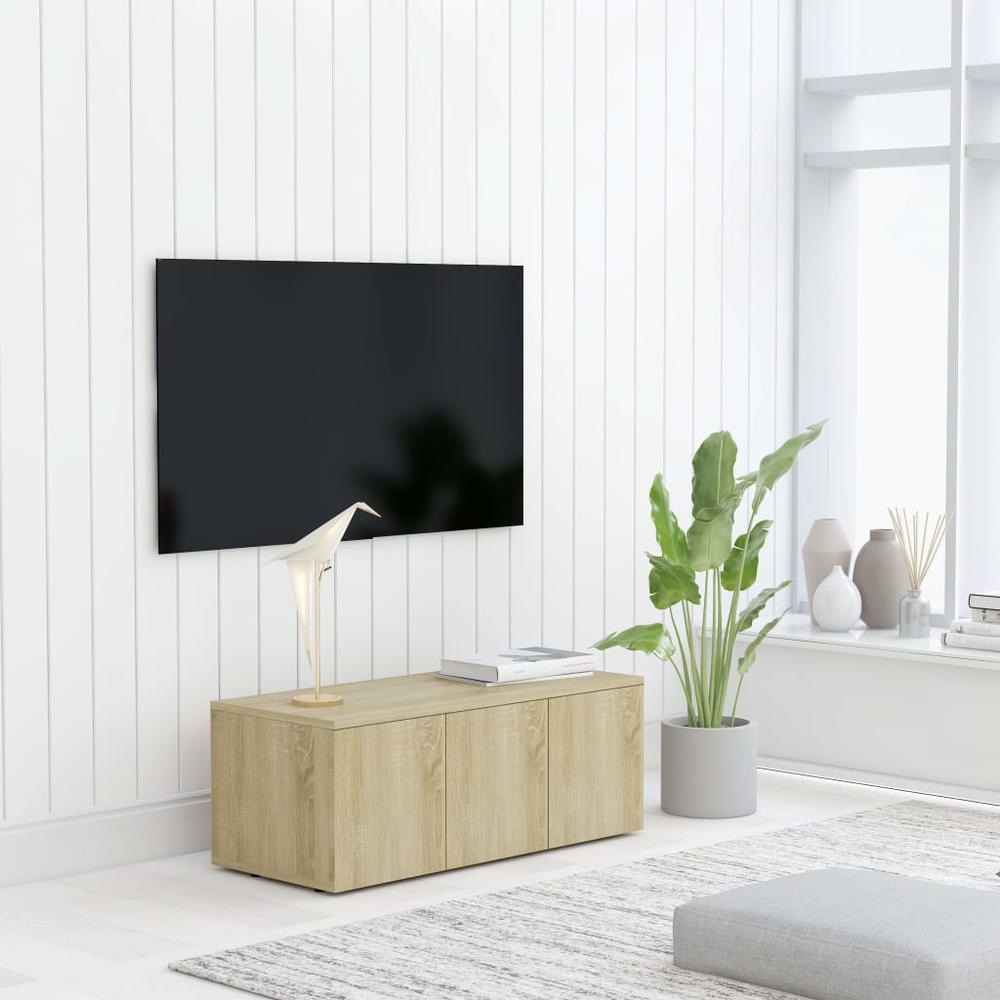 vidaXL TV Cabinet Sonoma Oak 31.5"x13.4"x11.8" Chipboard, 801862. The main picture.