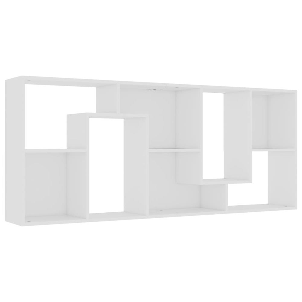 vidaXL Book Cabinet White 26.4"x9.4"x63.4" Chipboard, 801877. Picture 6