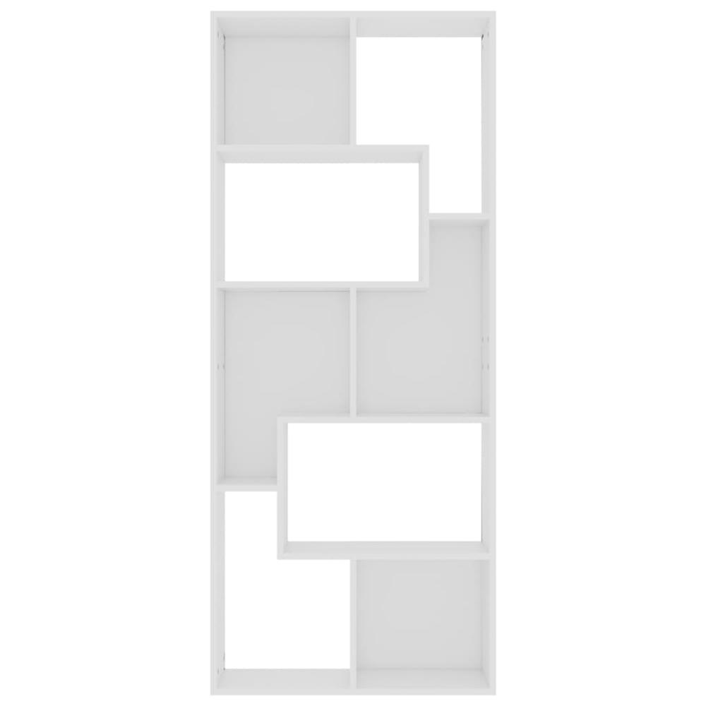 vidaXL Book Cabinet White 26.4"x9.4"x63.4" Chipboard, 801877. Picture 7