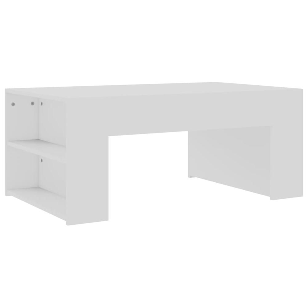 vidaXL Coffee Table White 39.4"x23.6"x16.5" Chipboard, 802111. Picture 2