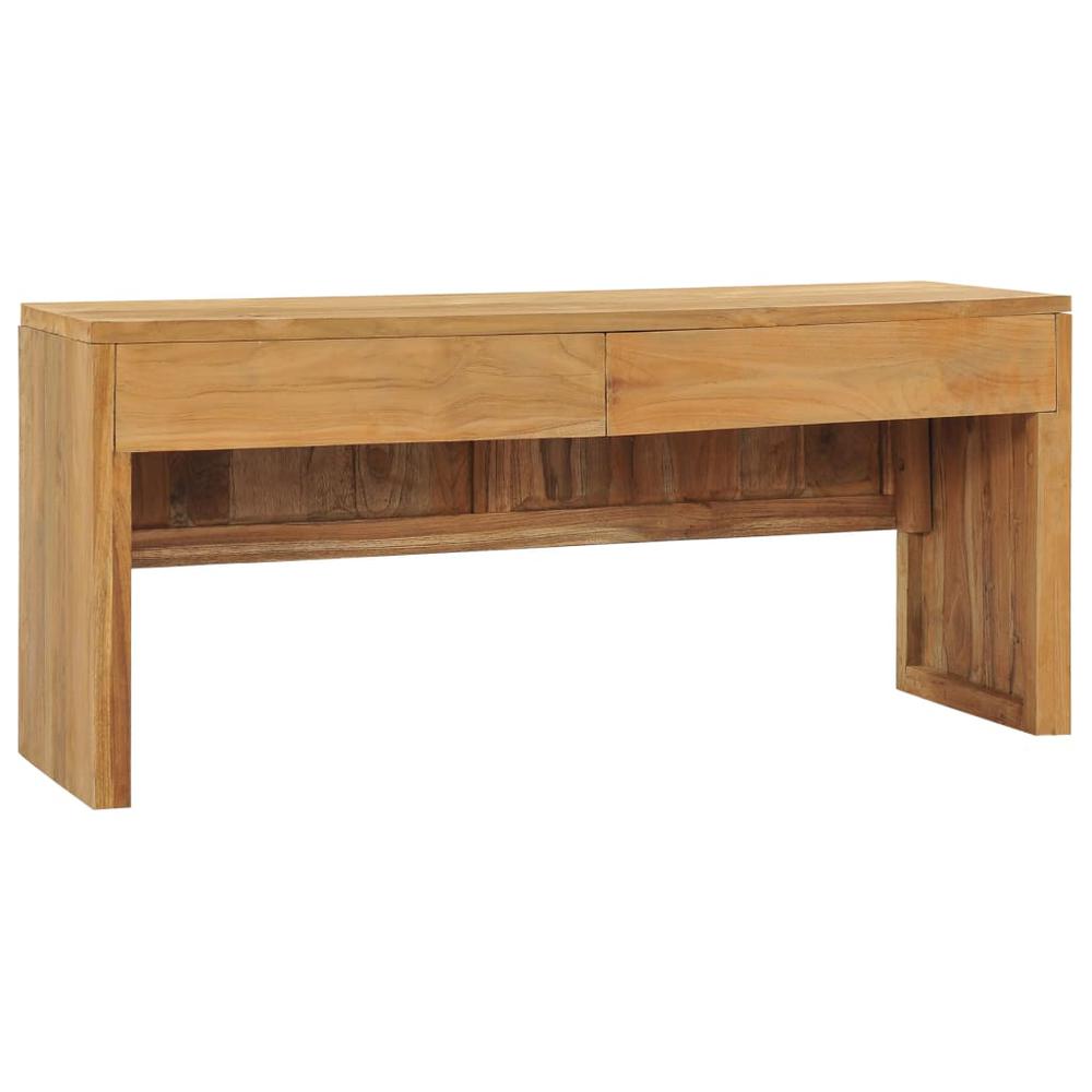 vidaXL TV Cabinet 39.4"x13.8"x17.7" Solid Teak Wood, 288843. Picture 1