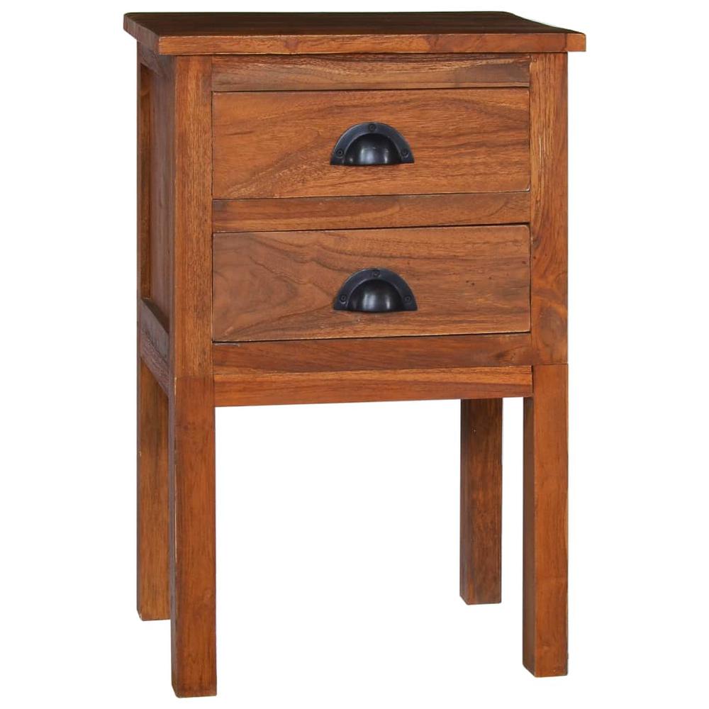 vidaXL Bedside Cabinet 15.7"x13.8"x23.6" Solid Teak Wood, 289061. Picture 1