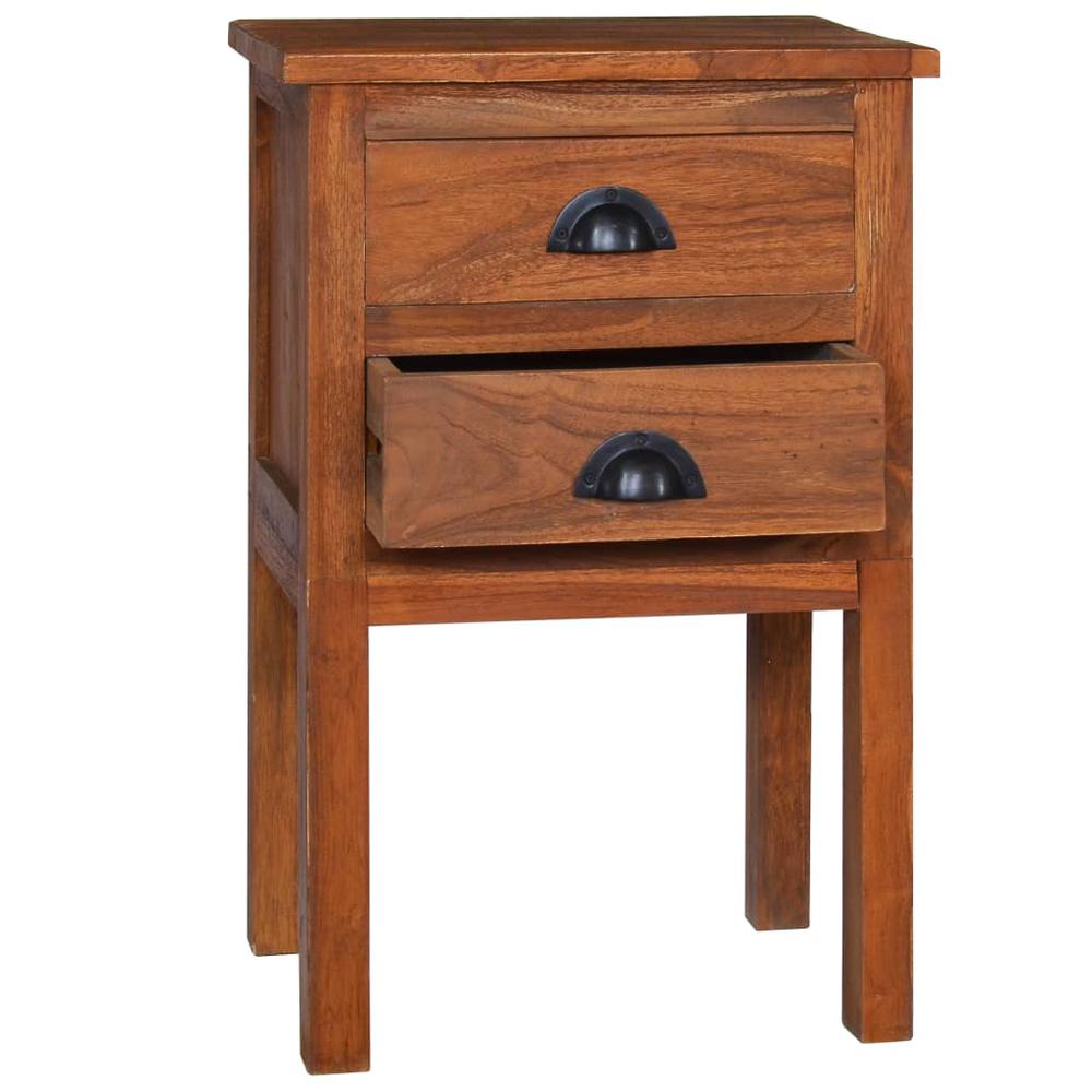 vidaXL Bedside Cabinet 15.7"x13.8"x23.6" Solid Teak Wood, 289061. Picture 3