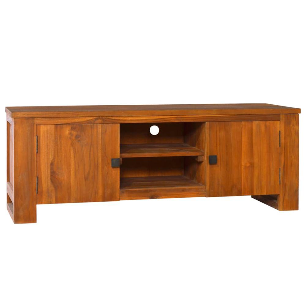 vidaXL TV Cabinet 43.3"x11.8"x15.7" Solid Teak Wood, 289068. Picture 1