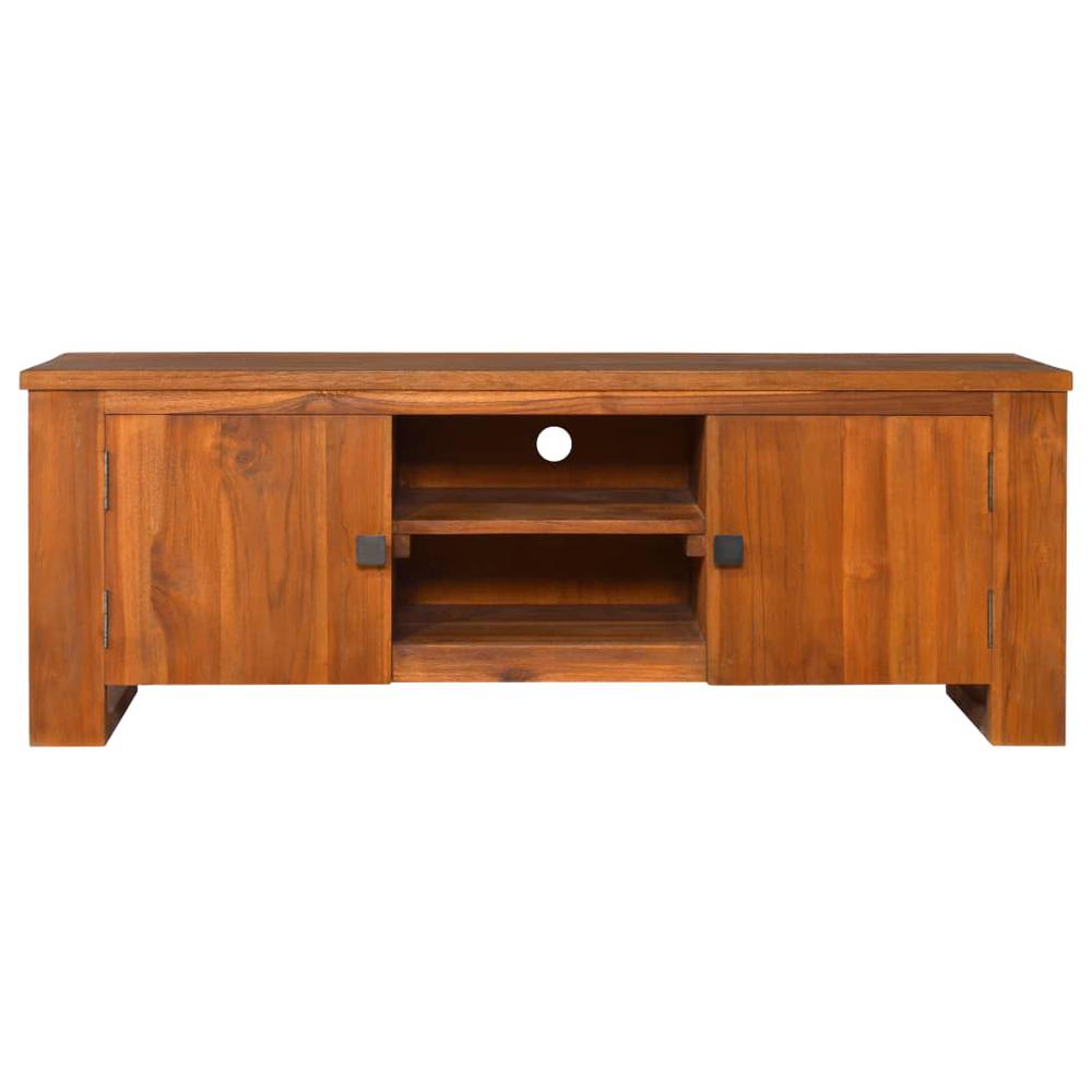 vidaXL TV Cabinet 43.3"x11.8"x15.7" Solid Teak Wood, 289068. Picture 3