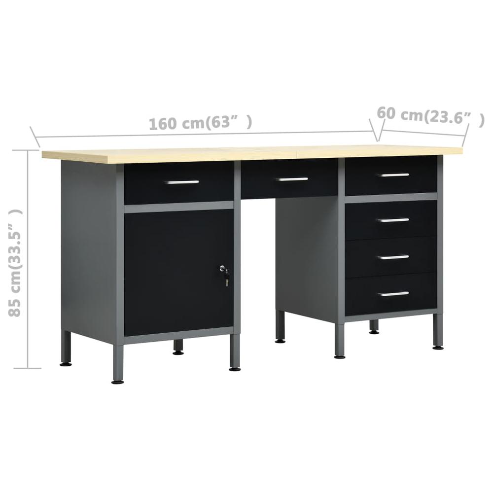 vidaXL Workbench with Four Wall Panels and Two Cabinets, 3053434. Picture 6