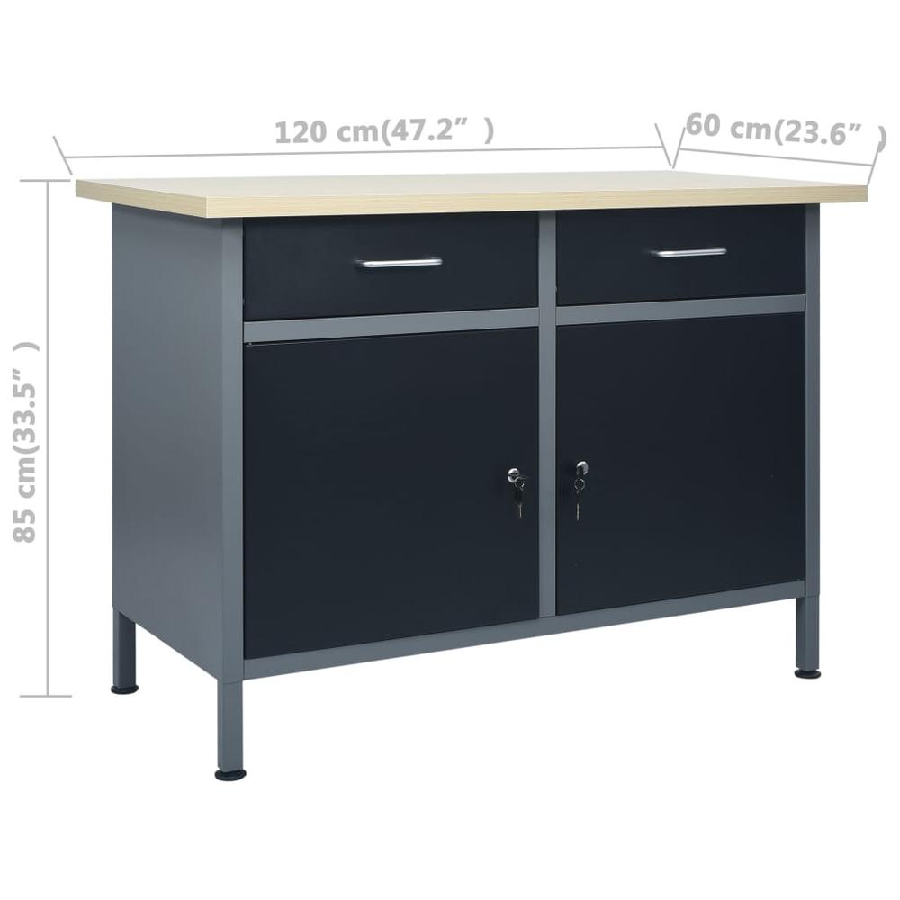 vidaXL Workbench with Three Wall Panels and One Cabinet, 3053438. Picture 6
