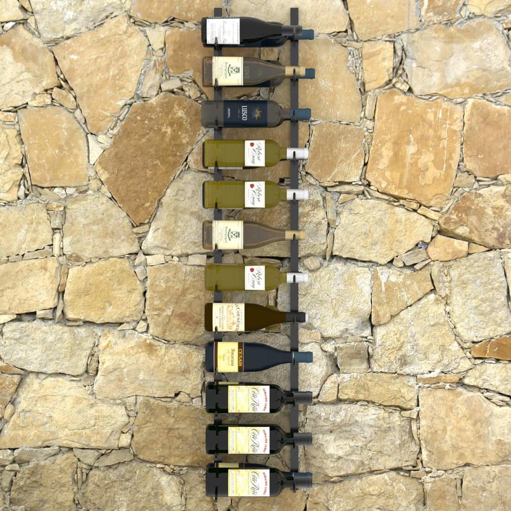 Wall-mounted Wine Rack for 24 Bottles Black Iron. Picture 6