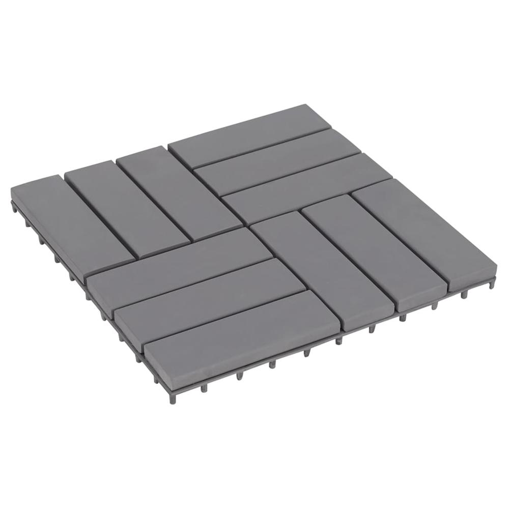 vidaXL Decking Tiles 20 pcs Gray Wash 11.8"x11.8" Solid Acacia Wood, 3054434. Picture 1