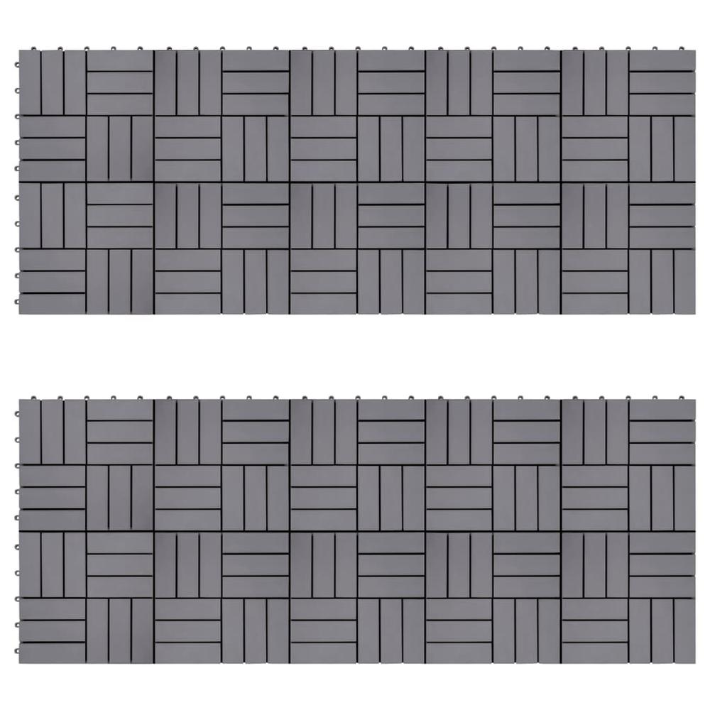 vidaXL Decking Tiles 20 pcs Gray Wash 11.8"x11.8" Solid Acacia Wood, 3054434. Picture 2