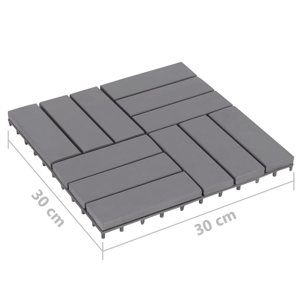 vidaXL Decking Tiles 20 pcs Gray Wash 11.8"x11.8" Solid Acacia Wood, 3054434. Picture 6