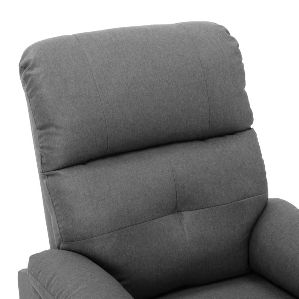 vidaXL Recliner Chair Light Gray Fabric. Picture 5