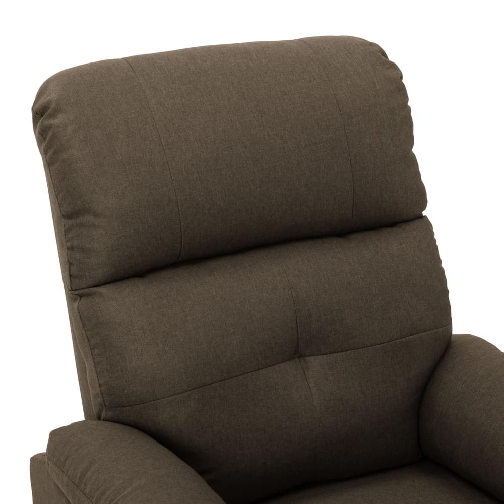 vidaXL Massage Recliner Chair Brown Fabric. Picture 5