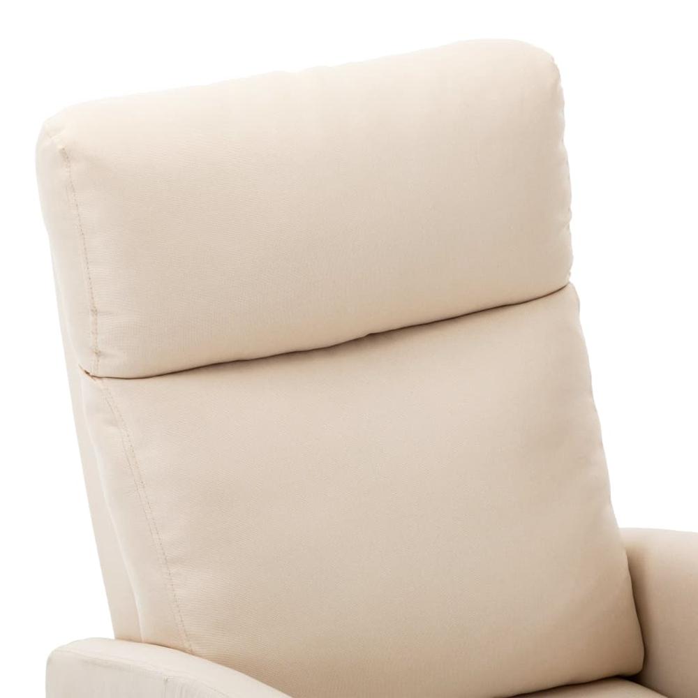 vidaXL Massage Reclining Chair Cream Fabric, 289715. Picture 5