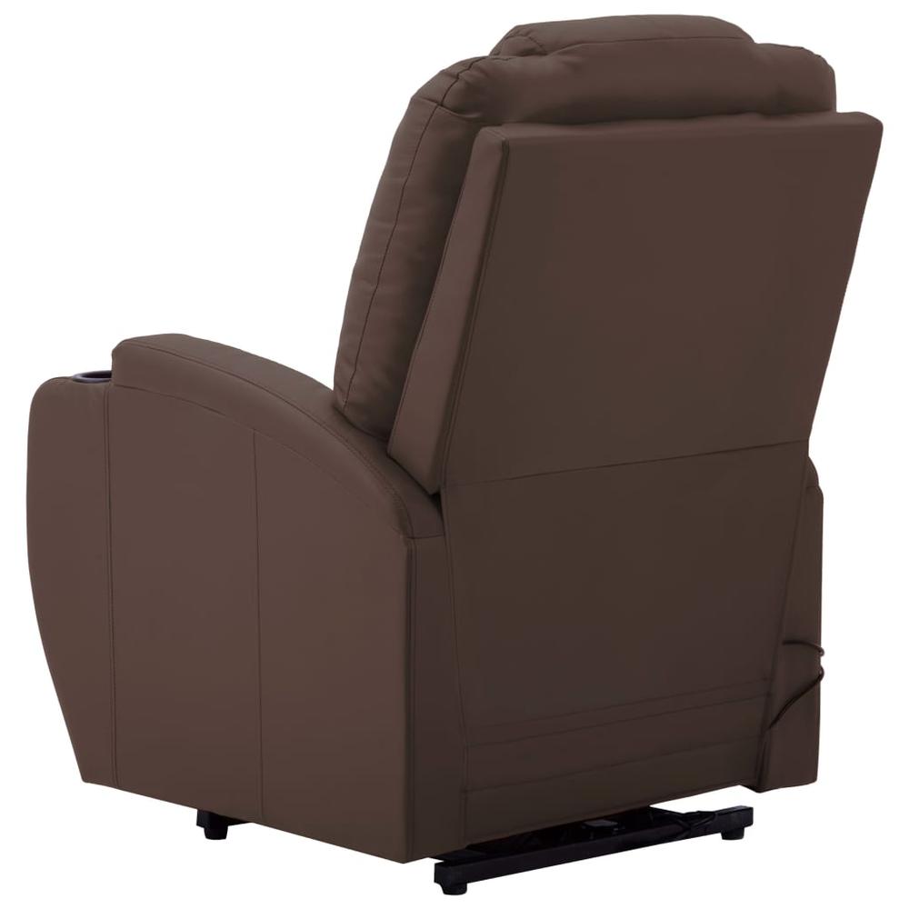 vidaXL Massage Stand-up Chair Brown Faux Leather. Picture 5