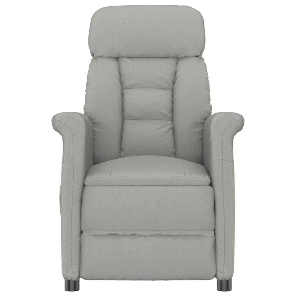 Massage Recliner Light Gray Faux Suede Leather. Picture 2