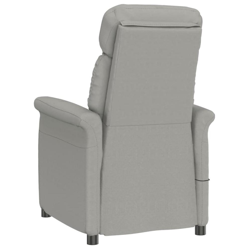 Massage Recliner Light Gray Faux Suede Leather. Picture 4
