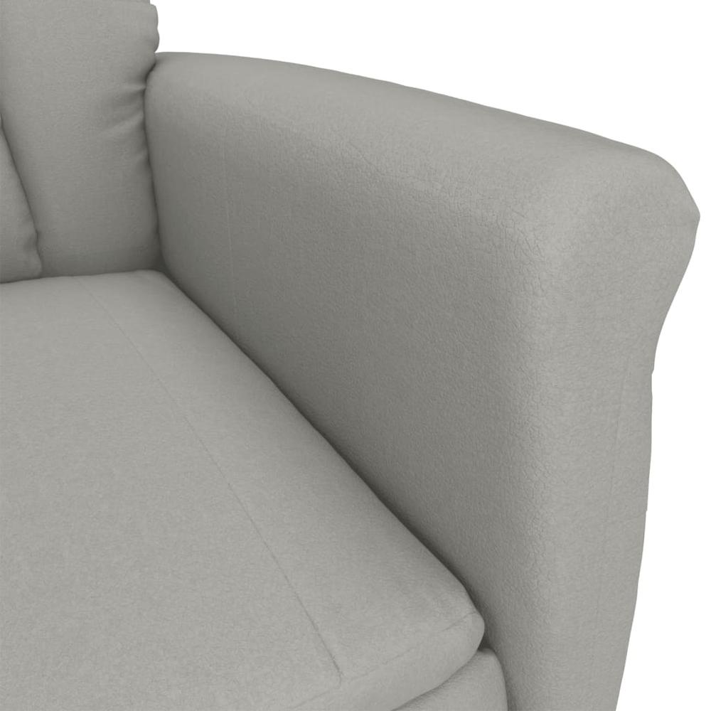 Massage Recliner Light Gray Faux Suede Leather. Picture 7