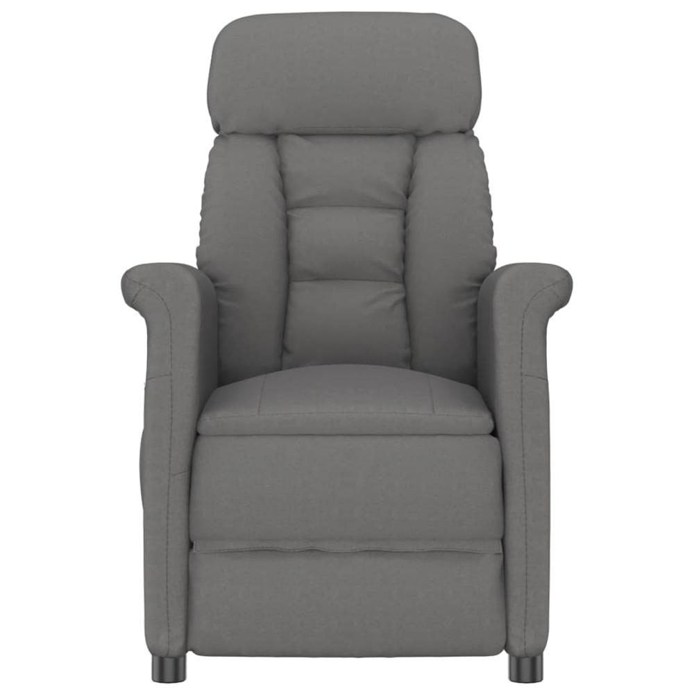 Massage Recliner Dark Gray Faux Suede Leather. Picture 2