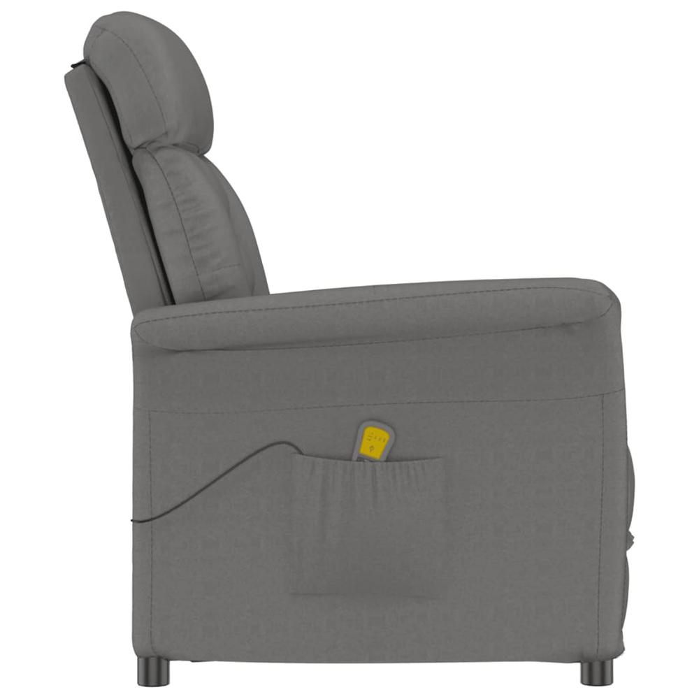 Massage Recliner Dark Gray Faux Suede Leather. Picture 3