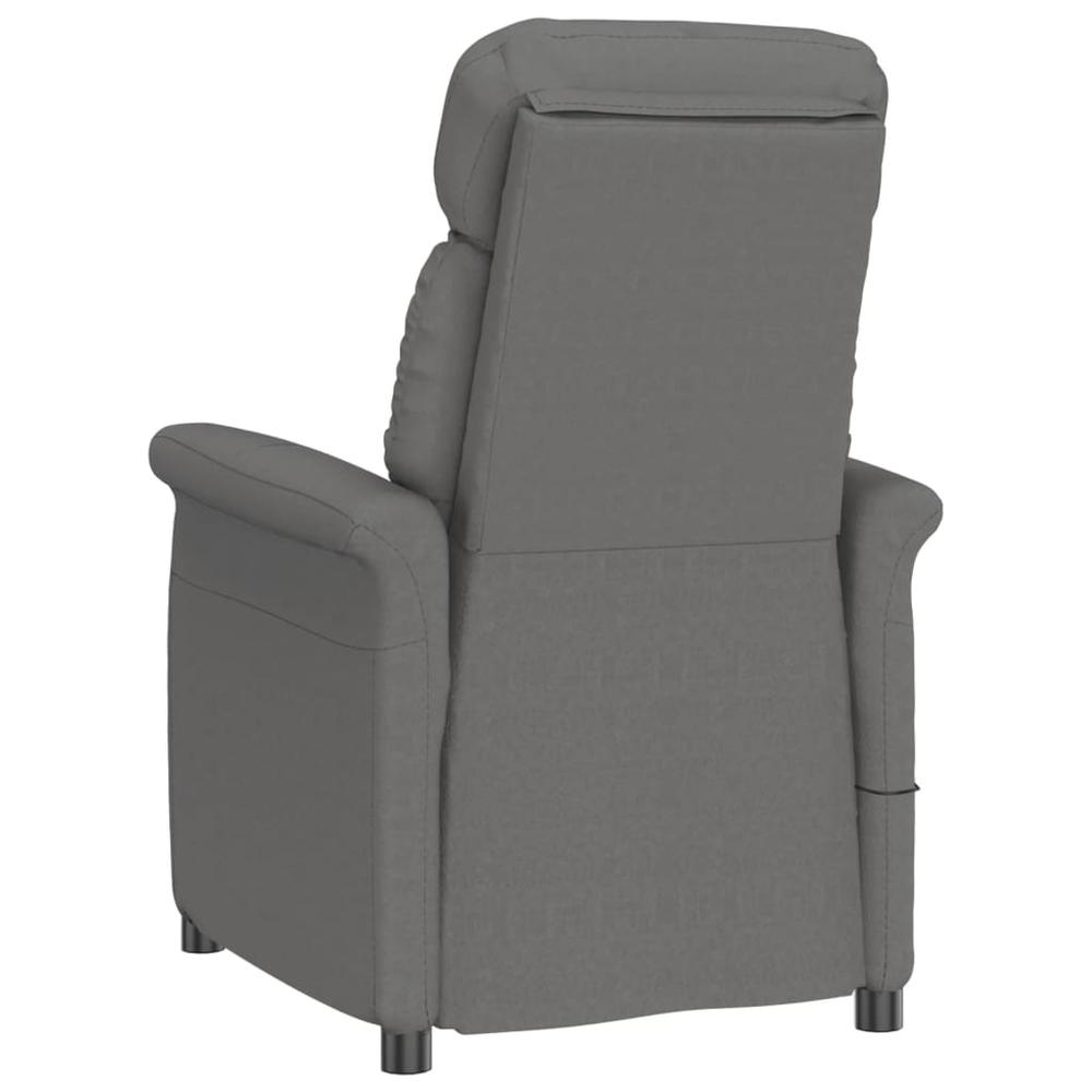 Massage Recliner Dark Gray Faux Suede Leather. Picture 4