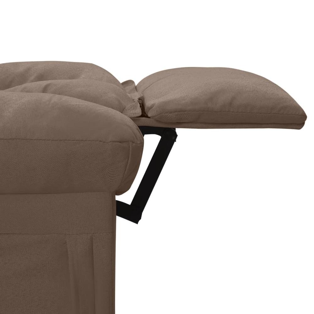 vidaXL Massage Recliner Taupe Fabric. Picture 5