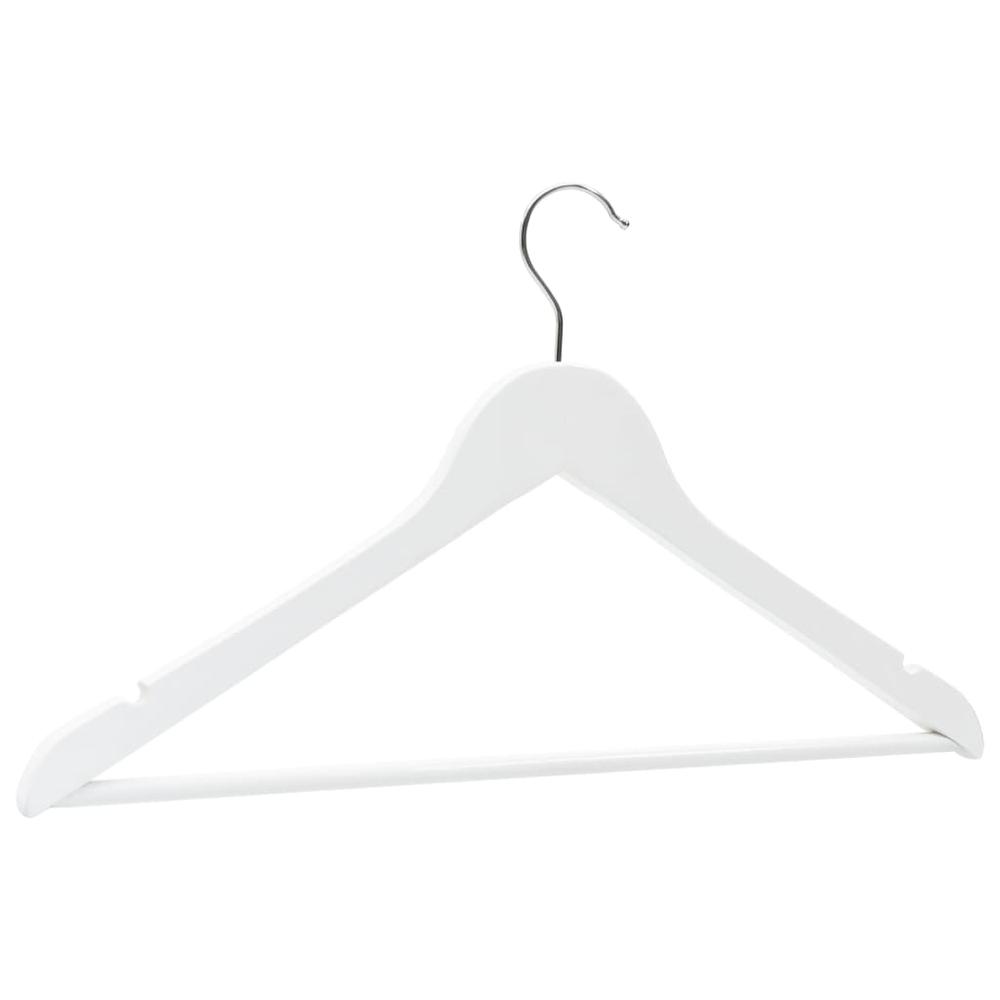 100 pcs Clothes Hanger Set Non-slip White Hardwood. Picture 4